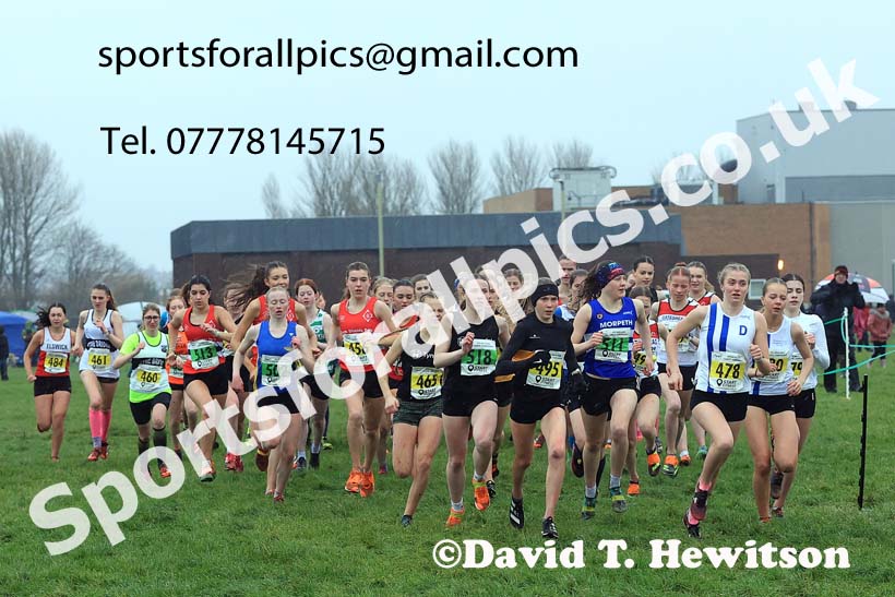 Womens under-17s and under-20s 2023 North Eastern Cross Country Champs., Temple Park, South Shields. Photo: David T. Hewitson/Sports for All Pics